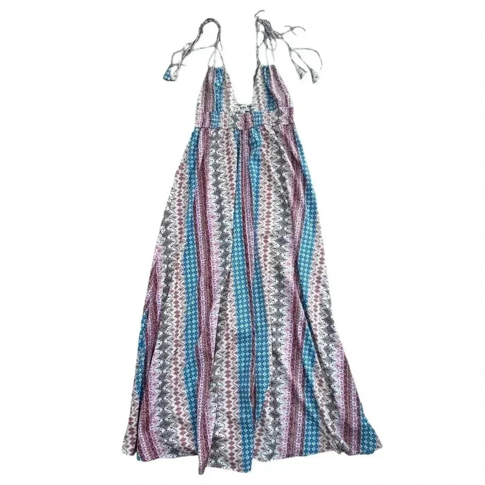 Lulu Print Backless V Neck Slip Maxi Dress - Picture 2 of 16